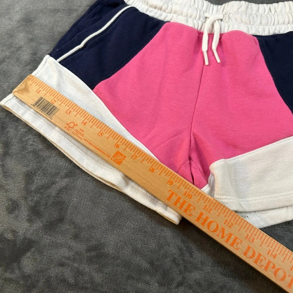 Justice Sweat Shorts Color‎ Block Drawstring Waist Pink Blue Girls Medium (10)